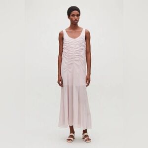 COS | Maxi Ruffle Lavender Gathered Sleeveless Dress Size 6 Brand New